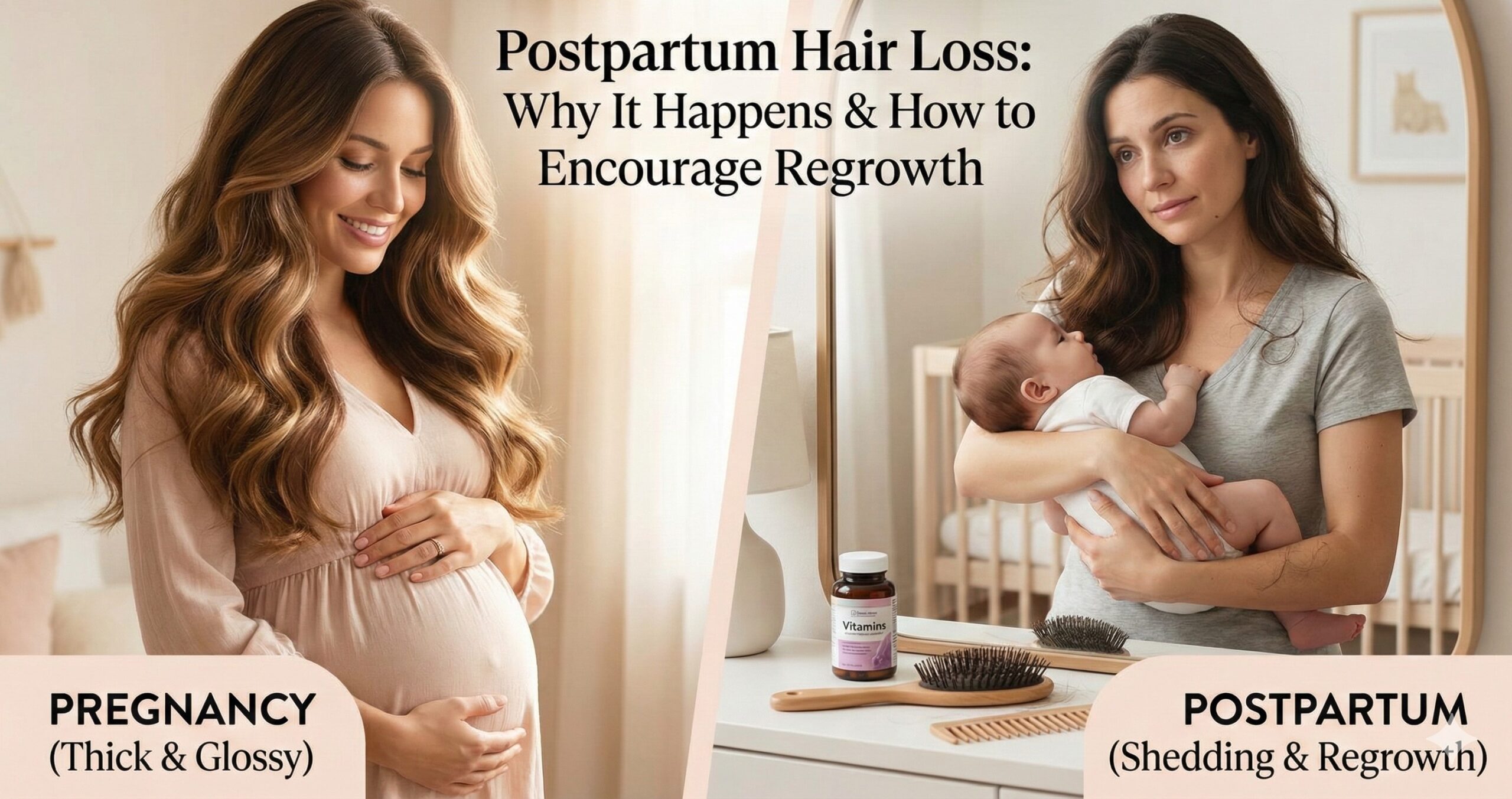 Postpartum Hair Loss: Why It Happens & How to Encourage Regrowth